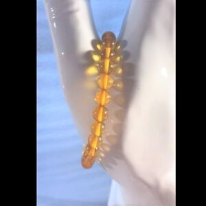 Amber Beaded Stretch Bracelet - 6mm - NWOT